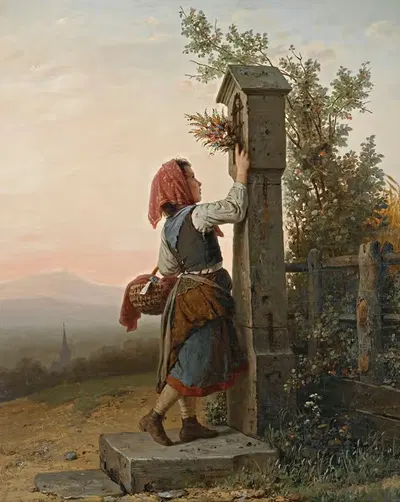 Auf Dem Heimwege (On The Way Home) by Johann Georg Meyer von Bremen, 1868 — digital art print download