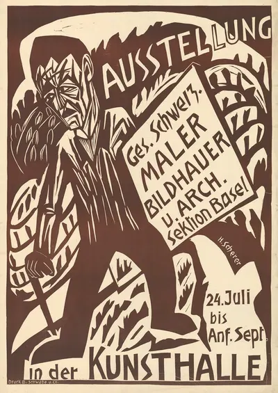 Ausstellung – Ges. Schweiz. Maler, Budhauer u. Arch., Sektion Basel – in der Kunsthalle by Hermann Scherer, 1926 — digital…