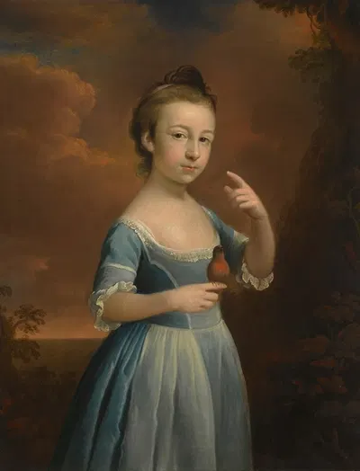 Portrait of a Girl With a Robin by Mason Chamberlin — digital art print download