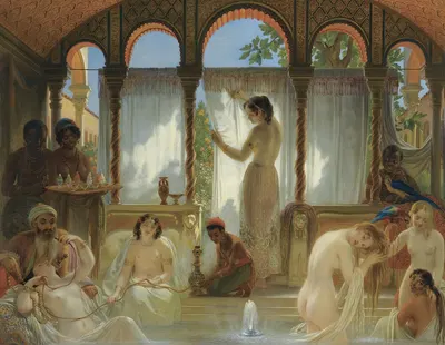 The Harem Bath by Philippe Jacques Van Brée — digital art print download