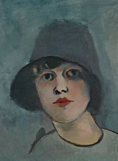 Portrait of a Lady In a Hat by Rudolf Kremlička — digital art print download