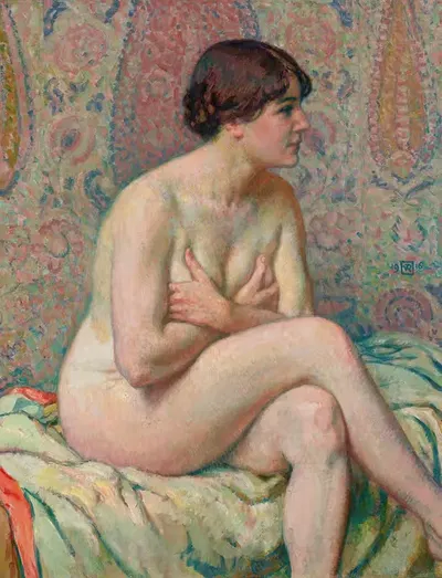 Ню сидя (Мод) by Тео ван Риссельберге, 1916 — digital art print download