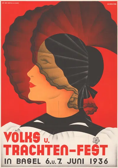 Volks und Trachten-Fest in Basel by Johannes Handschin, 1936 — digital art print download