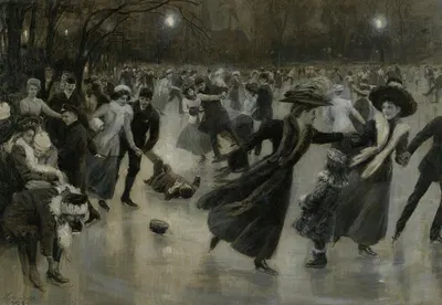 Party On The Ice by Wilhelm Gause, 1909 — digital art print download