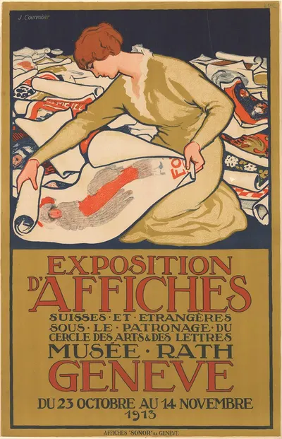 Exposition d’affiches – Musée Rath Genève by Jules Courvoisier, 1913 — digital art print download