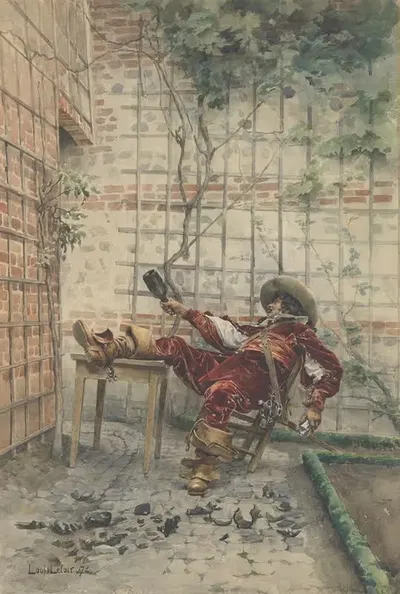 В его бокалах by Александр-Луи Лелоар, 1872 — digital art print download