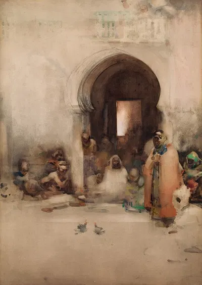 Петушиные бои by Артур Мелвилл, 1900 — digital art print download