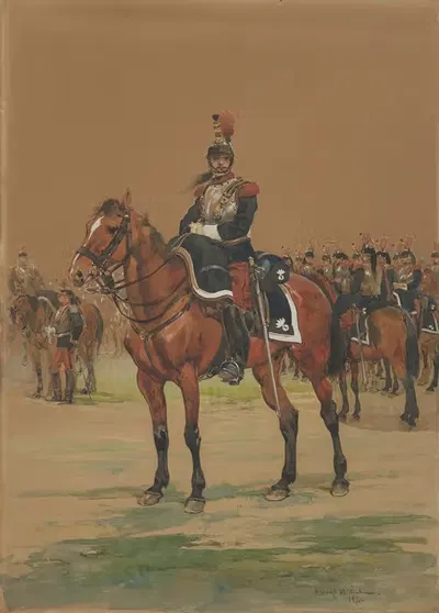 Французский кирасир by Жан-Батист Эдуар Детель, 1872 — digital art print download