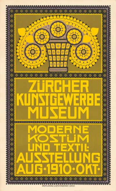 Zürcher Kunstgewerbemuseum – Moderne Kostüm und Textil-Ausstellung by Jules De Praetere, 1910 — digital art print download