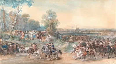 Лагерь в Компьене, 1698 by Эжен Лами — digital art print download