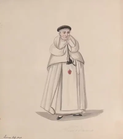 A priest from the Mercederian order (Order of Our Lady of Mercy) by Francisco Fierro — digital art print download