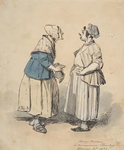 Две сплетницы (Les Deux Commères) by Генри Бонавентюр Моньё, 1832 — digital art print download