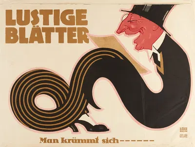 Lustige Blätter – man krümmt sich —— by Louis Oppenheim — digital art print download