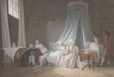 Мадам Рояль, заботящаяся о докторе Бруньере, 24 января 1793 года by Жан-Батист Малле — digital art print download