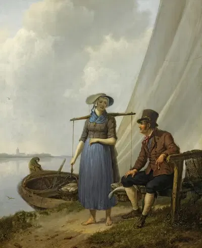 Флирт by Иоганнес Херманус Кеккёк, 1834 — digital art print download