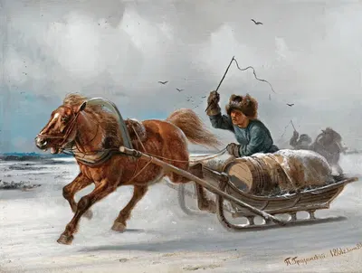 Упряжка by Пётр Николаевич Грузинский, 1861 — digital art print download