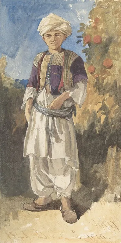 Standing Turkish Youth by William James Müller, 1844 — digital art print download