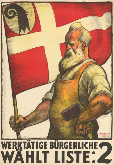 Werktätige Bürgerliche – Wählt Liste; 2 by Otto Plattner, 1922 — digital art print download