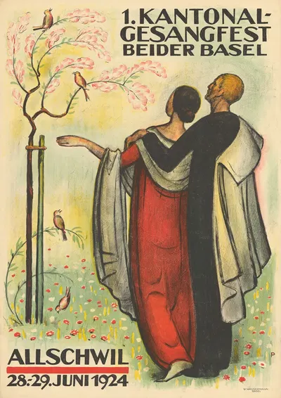 1. Kantonal-Gesangfest beider Basel – Allschwil by Otto Plattner, 1924 — digital art print download