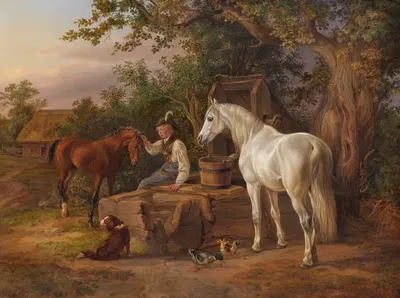 An der Tränke by Albrecht Adam, 1835 — digital art print download