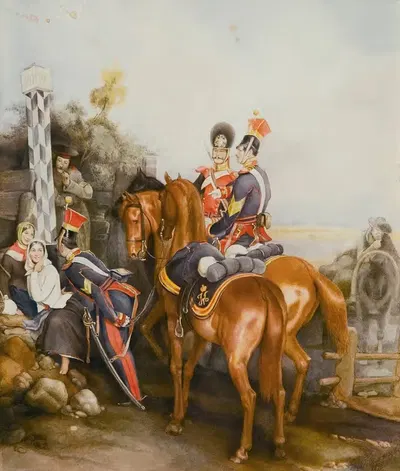 Очаровательный офицер by Александр Богданович Вилевальде, 1896 — digital art print download