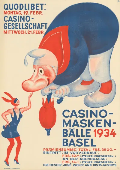 Casino-Maskenbälle 1934 Basel by Otto Plattner, 1934 — digital art print download