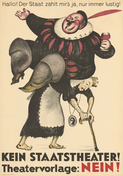 Kein Staatstheater! – Theatervorlage; Nein! by Otto Plattner, 1924 — digital art print download