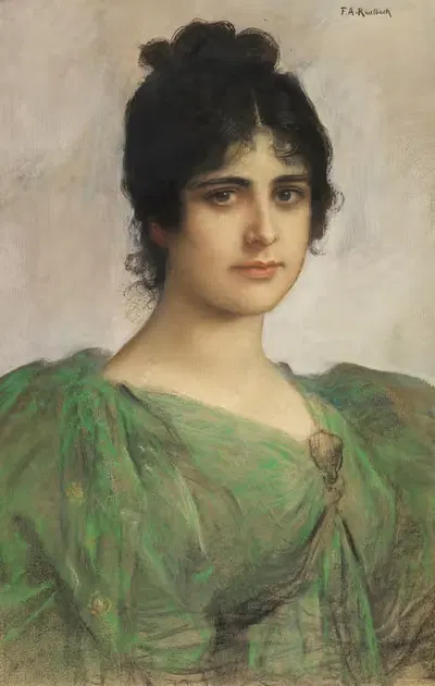 Портрет дамы (Берта Ридингер-Орта) by Фридрих Август фон Каульбах, 1885-1895 — digital art print download