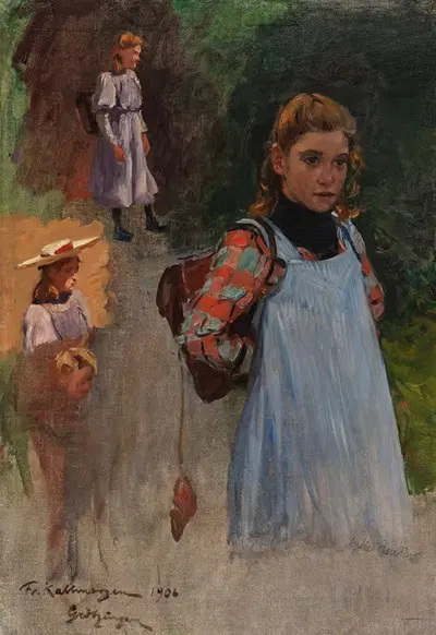 Дети в учебном процессе by Фридрих Кальморген, 1906 — digital art print download