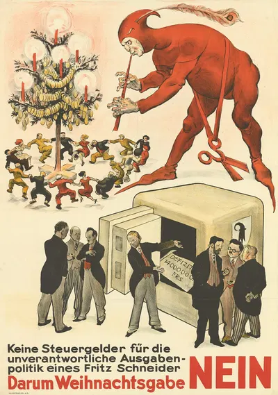 Keine Steuergelder für die unverantwortliche Ausgabenpolitik eines Fritz Schneider by Otto Plattner, 1940 — digital art…