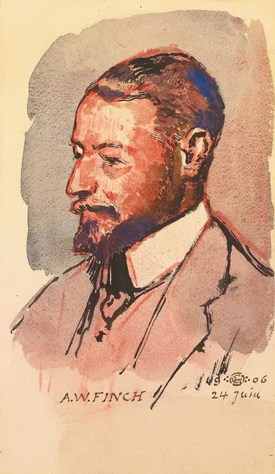 Portrait De L'artiste, Alfred William Finch (1854-1930) by Georges Lemmen, 1854-1930 — digital art print download