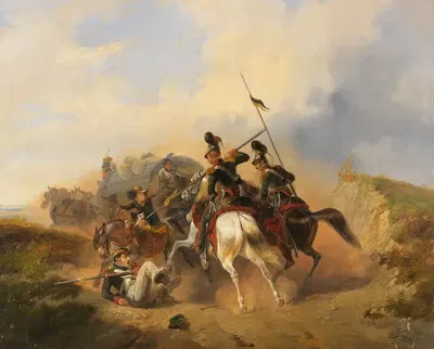 Сцена нападения by Генрих Амброс Экерт, 1836 — digital art print download
