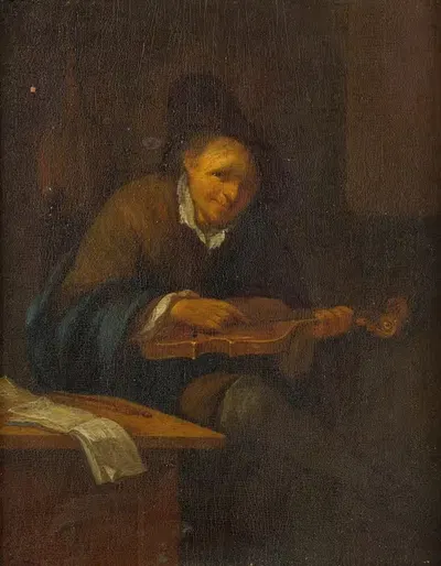 Man Playing A Violin by Jacob Toorenvliet, 1673 — digital art print download