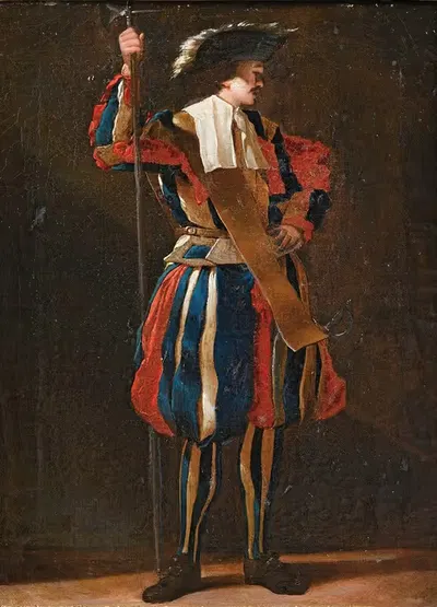 Portrait of a Swiss Guard by Jean Barbault, 1756 — digital art print download
