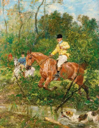 Прыжок через ручей by Джон-Льюис Браун, 1888 — digital art print download