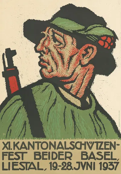 XI. Kantonalschützenfest beider Basel, Liestal by Otto Plattner, 1937 — digital art print download