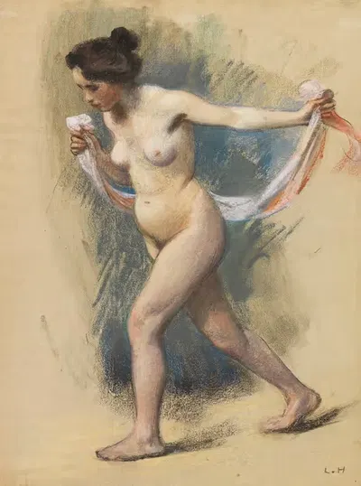 Танцовщица с вуалью by Людвиг фон Хофман, 1890 — digital art print download