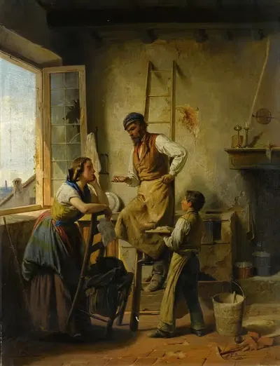 Обсуждение по случаю by Луиджи Бьянки, 1861 — digital art print download