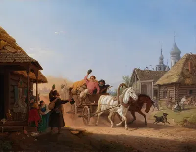 Русская деревенская таверна by Петер фон Хесс, 1848 — digital art print download
