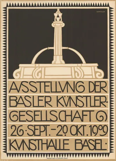 Ausstellung der Basler Künstlergesellschaft – Kunsthalle Basel by Paul Kammüller, 1909 — digital art print download