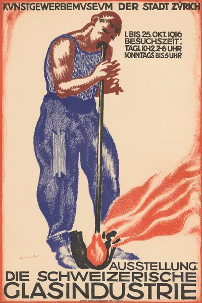 Die schweizerische Glasindustrie – Kunstgewerbemuseum der Stadt Zürich by Paul Kammüller, 1916 — digital art print download
