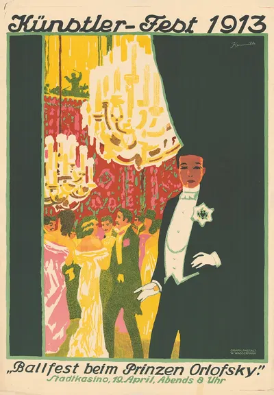 Künstler-Fest 1913 – „Ballfest beim Prinzen Orlofsky“ – Stadtkasino by Paul Kammüller, 1913 — digital art print download