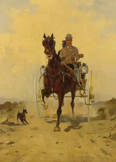 Horse And Carriage by Style of René-Pierre-Charles Princeteau — digital art print download