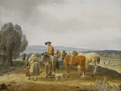 Begegnung auf der Landstraße, Jeweils by Wilhelm von Kobell, 1798 — digital art print download