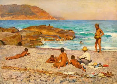 Мальчики купаются by Уильям Логсдейл, 1891 — digital art print download