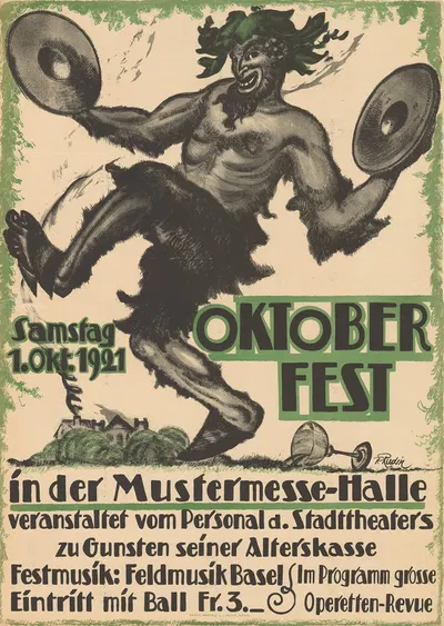 Oktoberfest in der Mustermesse-Halle by Paul Rudin, 1921 — digital art print download
