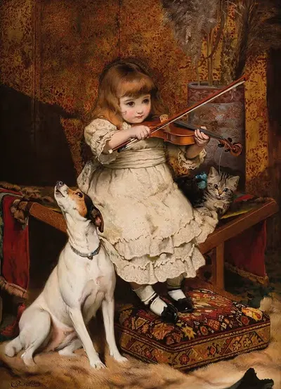 Маленький скрипач by Чарльз Бертон Барбер, 1887 — digital art print download