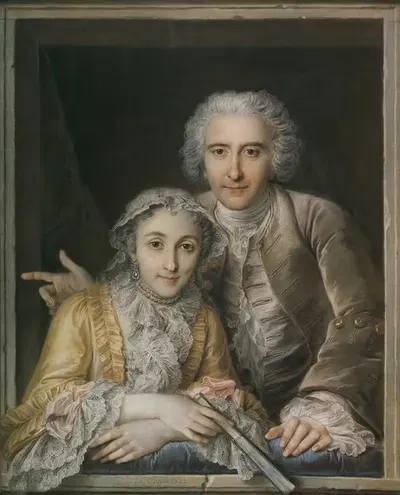 Portrait of Philippe Coypel and His Wife by Charles-Antoine Coypel, 1742 — digital art print download