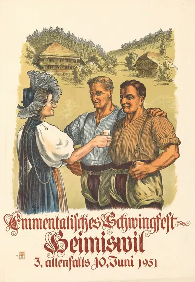 Emmentalisches Schwingfest – Heimiswil by Paul Wyss, 1951 — digital art print download