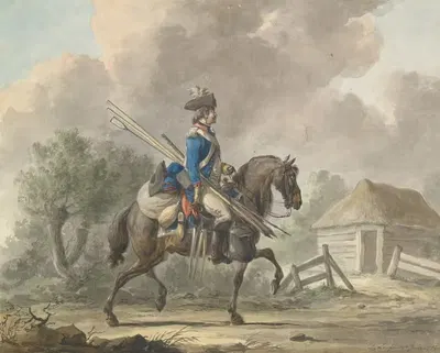 Dutch Dragoon of the General Guard by Dirk Langendijk, 1786 — digital art print download